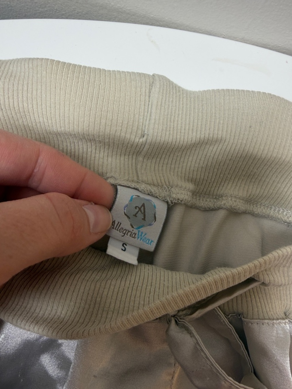 Silky Drawstring Pajama Pants in Light Silver - Picture 3 of 7